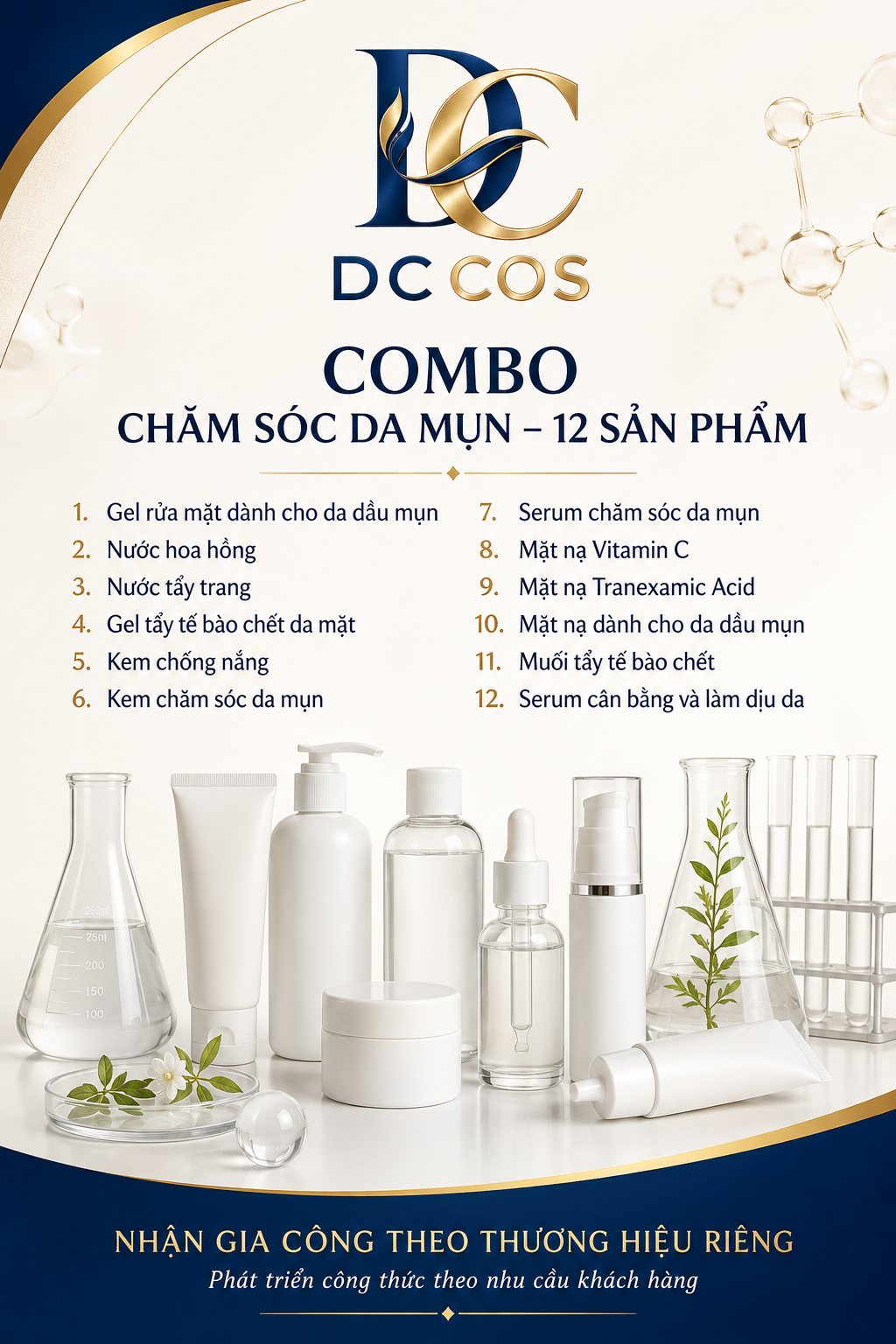 Combo chăm sóc da mụn – 12 sản phẩm — dự án DC COS
