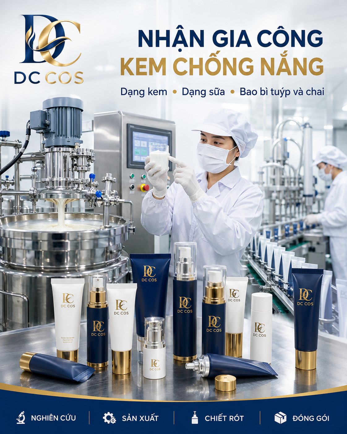 Gia công kem chống nắng tại DC COS