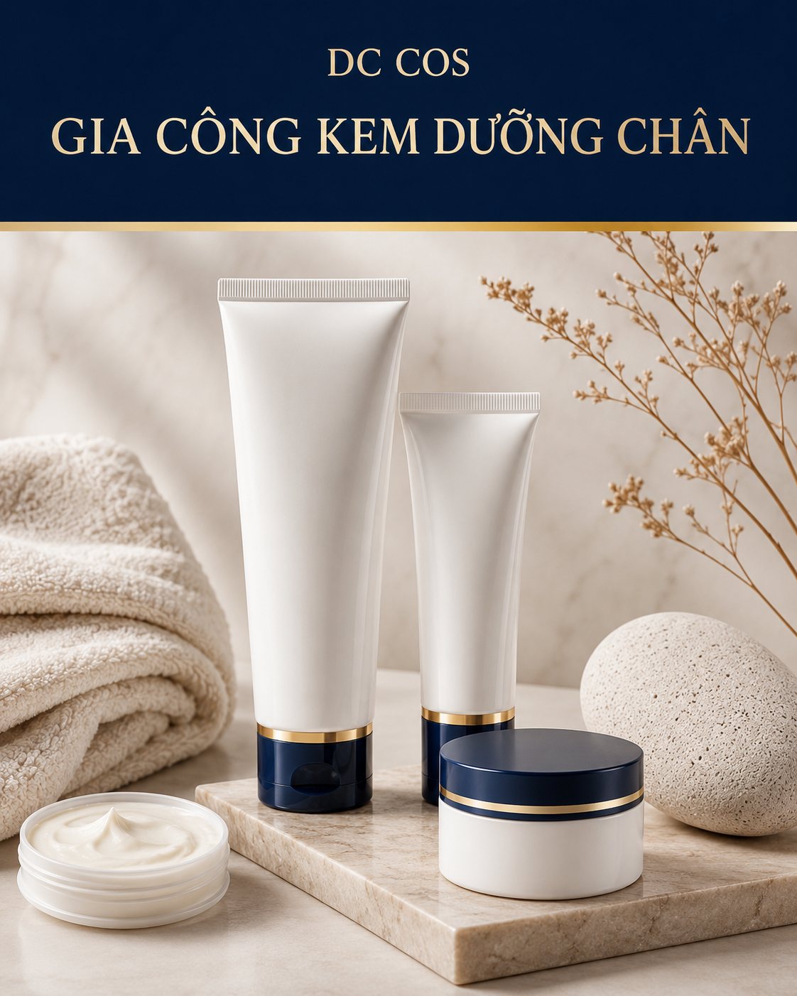 Gia công kem dưỡng chân tại DC COS