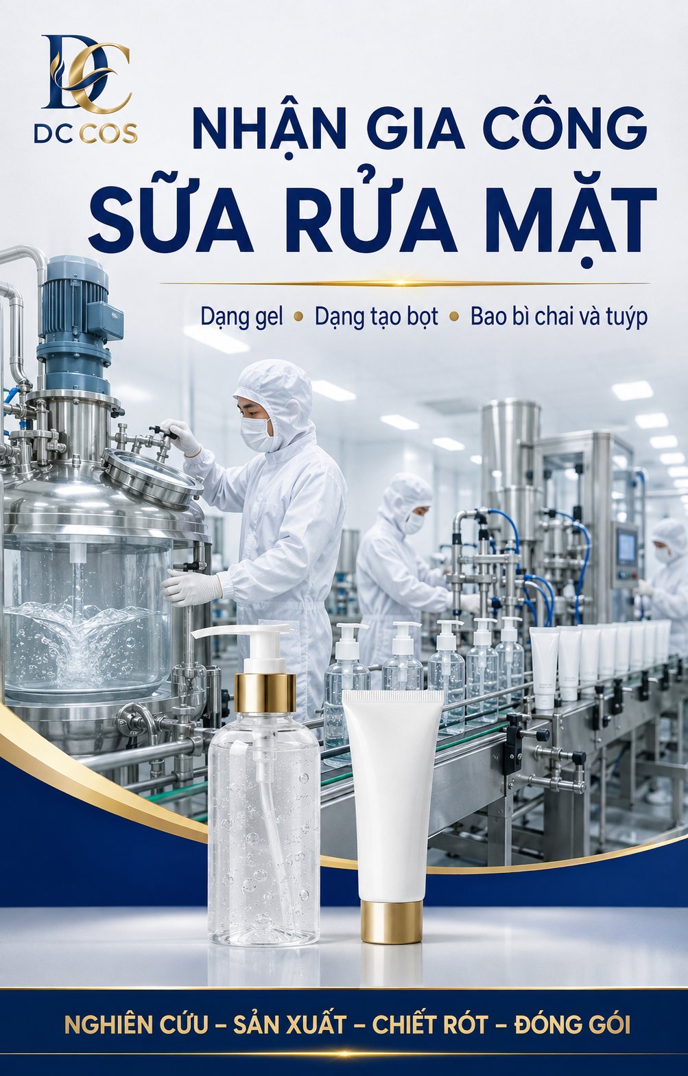 Gia công sữa rửa mặt tại DC COS