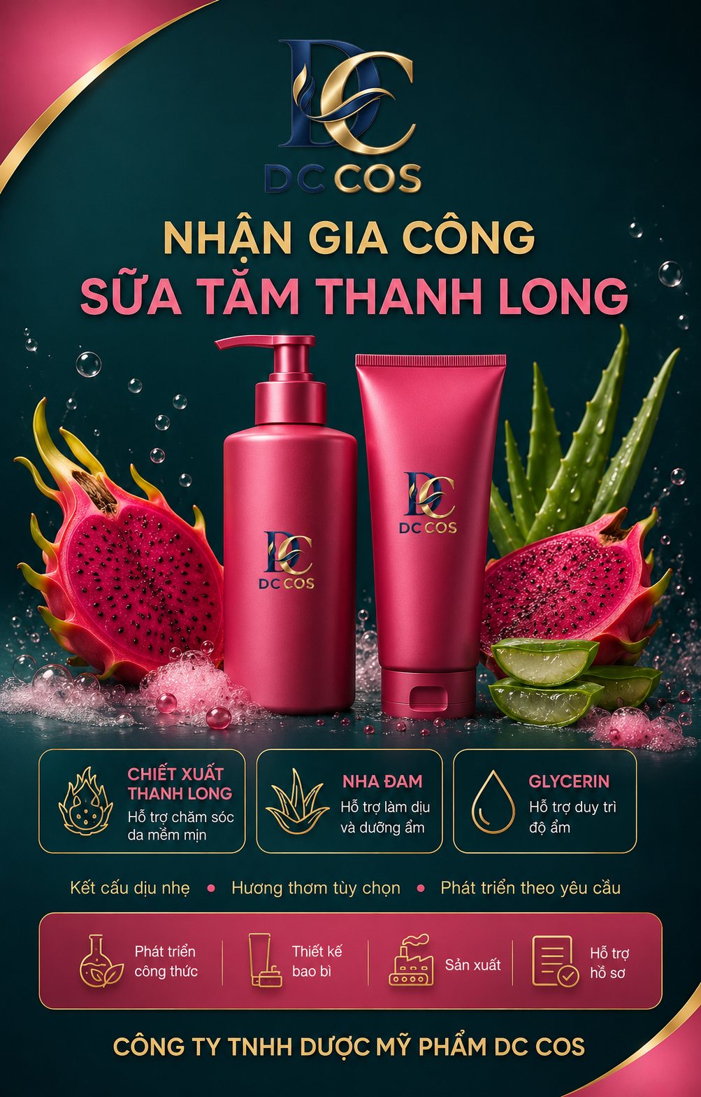 Sữa tắm chiết xuất thanh long — dự án DC COS