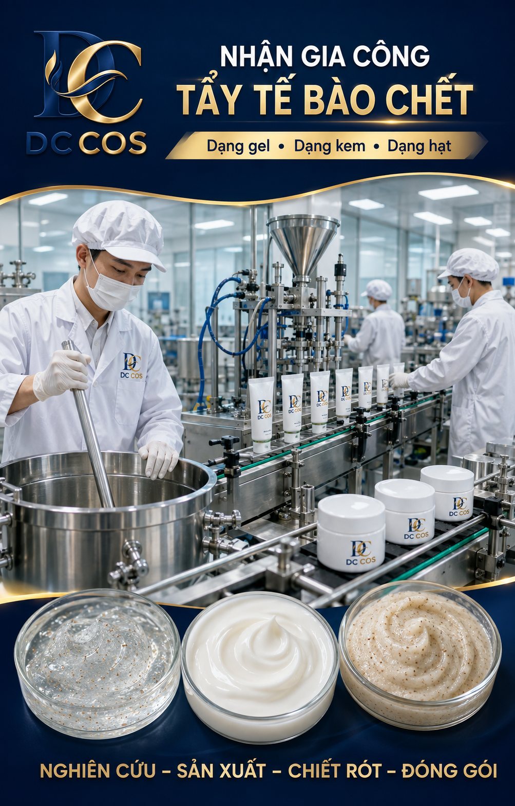 Gia công tẩy tế bào chết tại DC COS