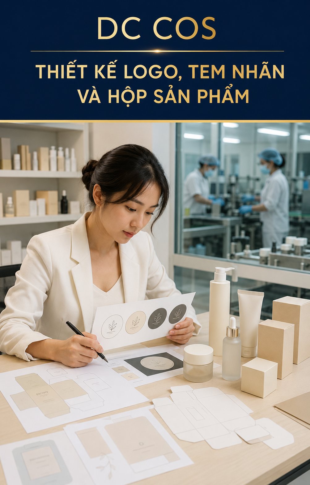Thiết kế logo, tem nhãn và hộp sản phẩm — DC COS