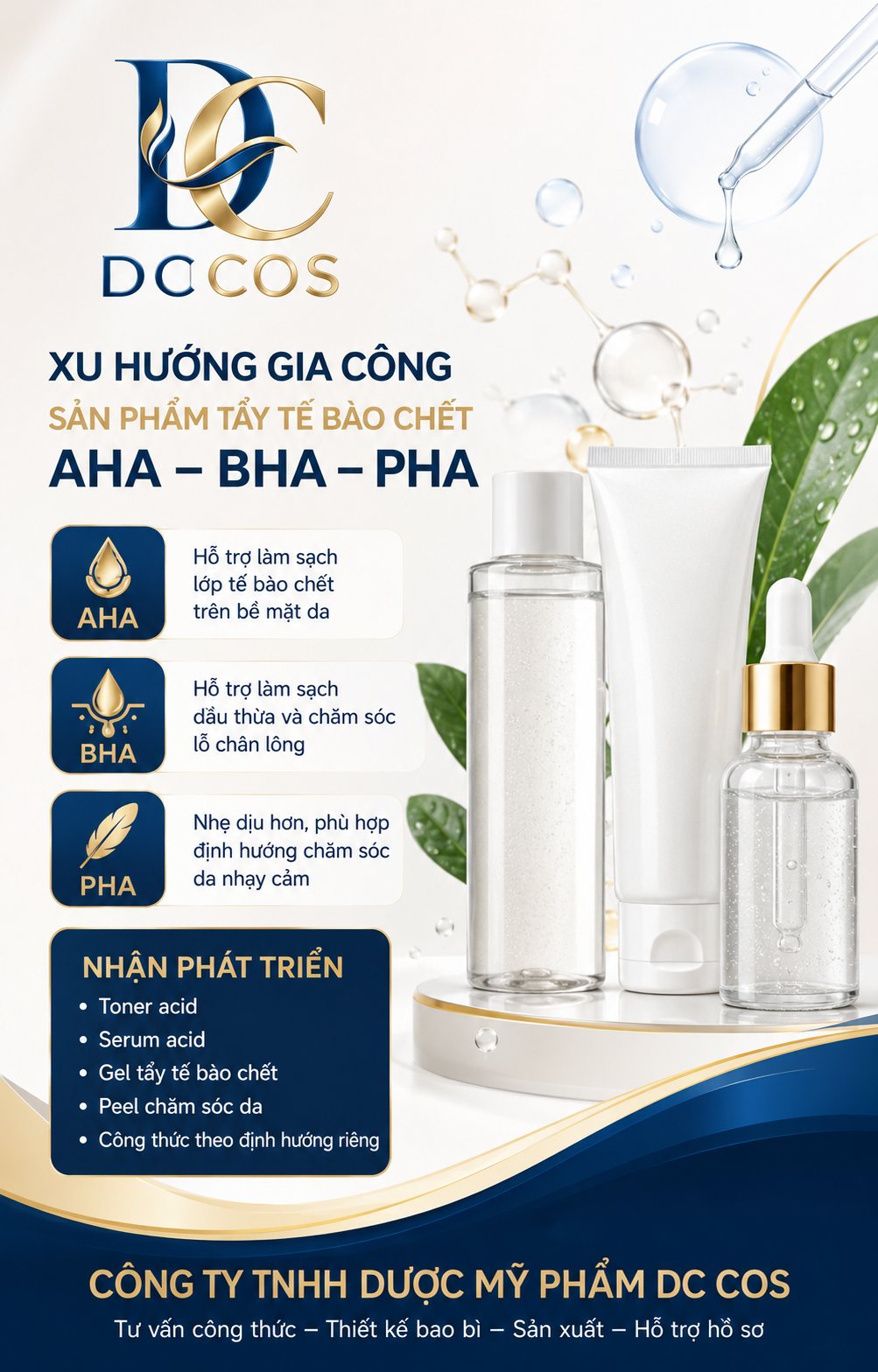 Gia công sản phẩm nhóm aha – bha – pha tại DC COS